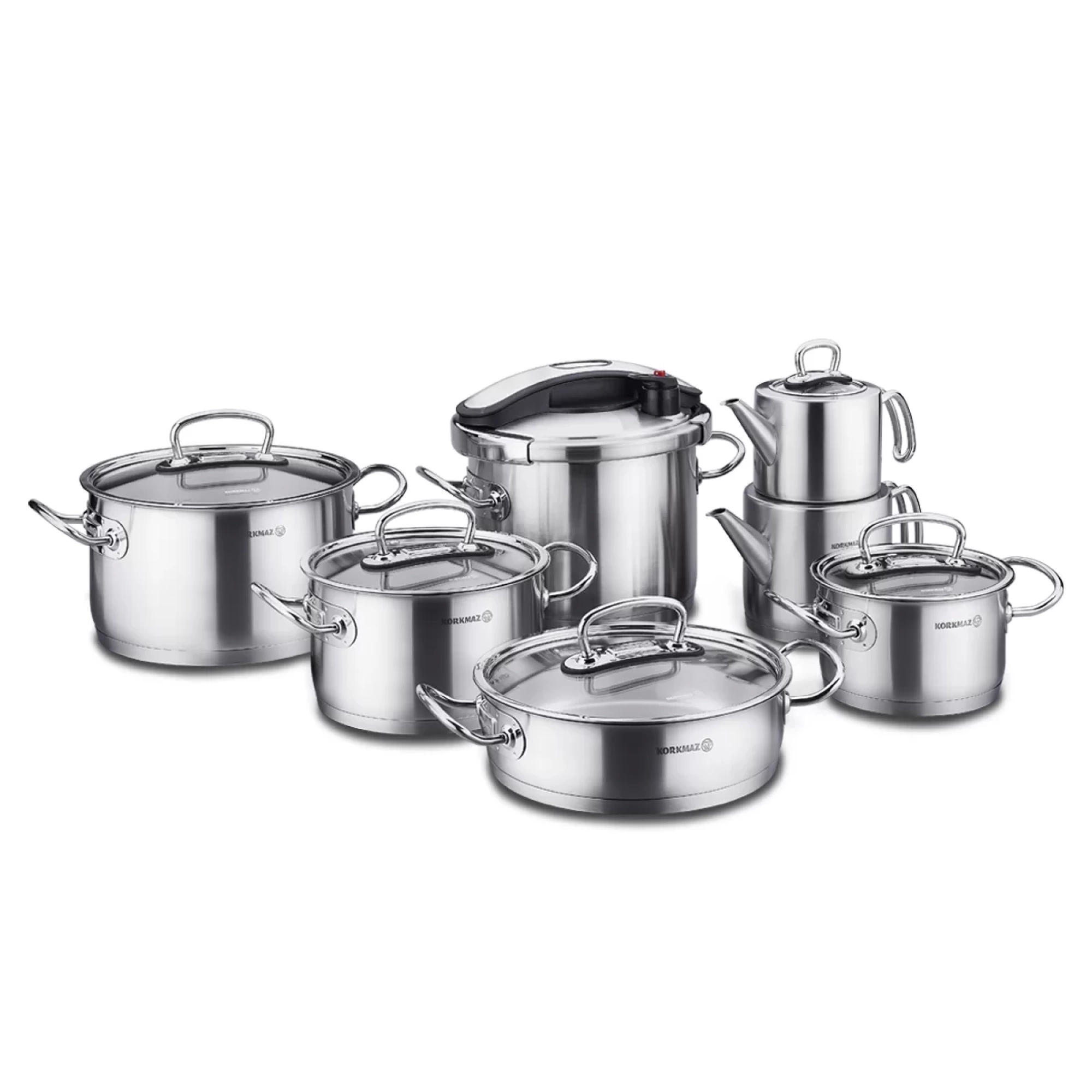 Cookware :: Cookware Set :: A1965 Korkmaz Stila 8 Piece Cookware