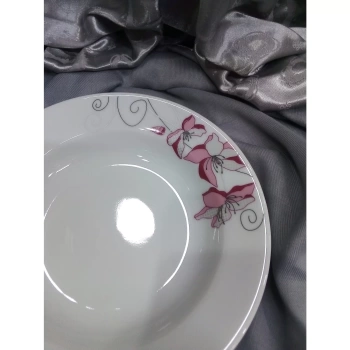Güral GÜR 2448/19 Çukur Tabak Porselen Çiçek Desen 19 Cm