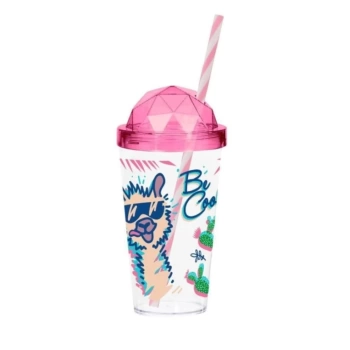 Herevin HRV 348-001 Pipetli Bardak Mika Şeffaf Mavi Be Cool 660cc