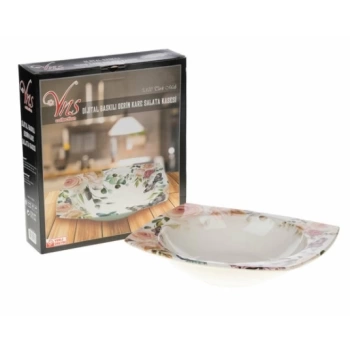 Yunuslar YNS 1015 Salata Kasesi Kare Derin Dijital Baskılı 29 cm