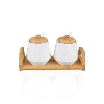 Şener ŞNR 101289 Bambu Porselen Baharatlık Sandra 2Li