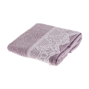 TAÇ 18755 50x90 Cm Lace Dantelli Mürdüm Yüz Havlusu 