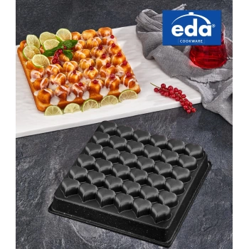 Eda EDA ZK-935 Kek Kalıbı Mini Kalp Alya Granit Döküm Kare