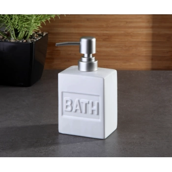 Gönül GNL G3083 Sıvı Sabunluk Stoneware Kare Beyaz