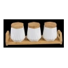Şener ŞNR 101286 Bambu Porselen Sarah Orta Boy Baharatlık 3Lü