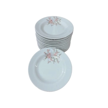 Güral GÜR 1208 TAT/16 CM Çiçekli Tatlı Tabağı 12 Adet