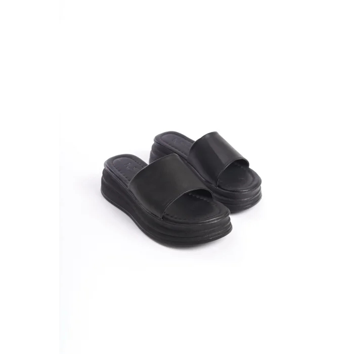 ALICE Düz Topuklu Kalın ve Ortopedik Taban Kadın Terlik  ST - Siyah