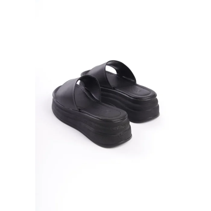 ALICE Düz Topuklu Kalın ve Ortopedik Taban Kadın Terlik  ST - Siyah