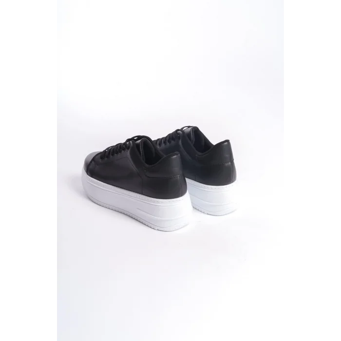 BIANA Bağcıklı Ortopedik Taban Kadın Sneaker Spor Ayakkabı  BT - Siyah