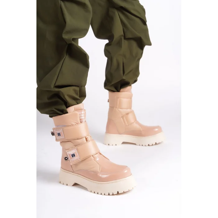 ELISA Cırt Cırtlı  Paraşüt Kumaş Rugan Kadın Bot TT - Ten