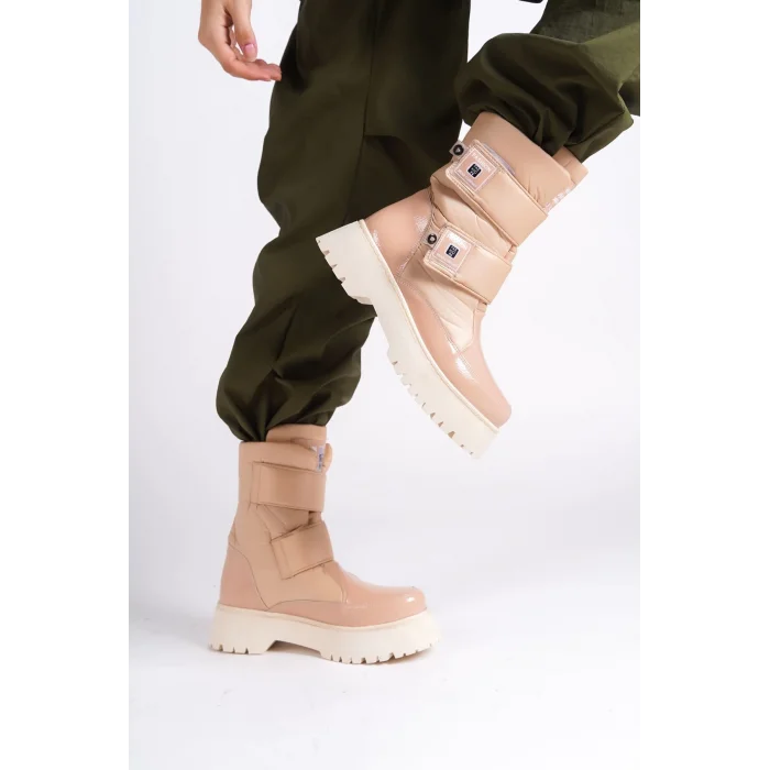 ELISA Cırt Cırtlı  Paraşüt Kumaş Rugan Kadın Bot TT - Ten