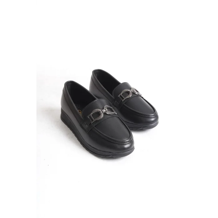 GISELLE Ortopedik Rahat Taban Toka Detaylı Klasik Kadın Babet Anne Ayakkabısı  ST - Siyah