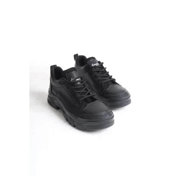 JANE Bağcıklı Ortopedik Taban Kadın Sneaker Spor Ayakkabı  ST - Siyah