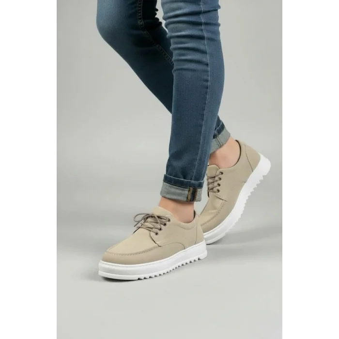 JY-T12x Arts Bağcıklı Süet Erkek Günlük Spor Klasik Ayakkabı SBT - Krem