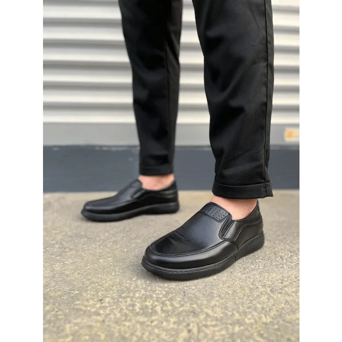 JY0410 Classique Bağcıksız Cilt Erkek Günlük Klasik Ayakkabı CST - Siyah