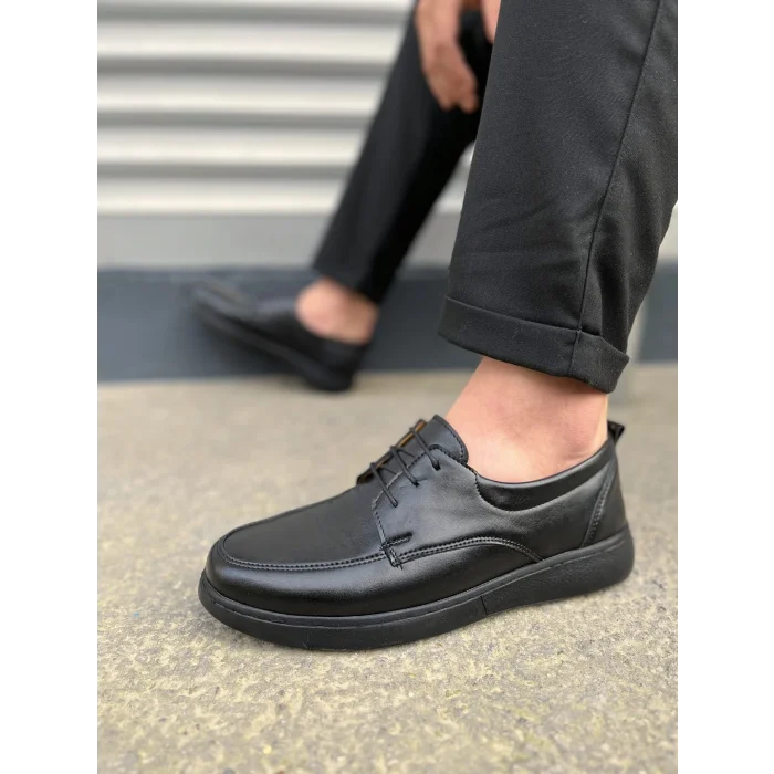 JY0510 Clasica Bağcıklı Cilt Erkek Günlük Klasik Ayakkabı CST - Siyah