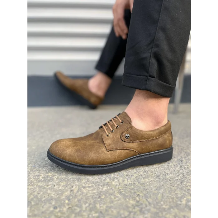 JY0610 Clasico Bağcıklı Cilt Erkek Günlük Klasik Ayakkabı CST - Camel