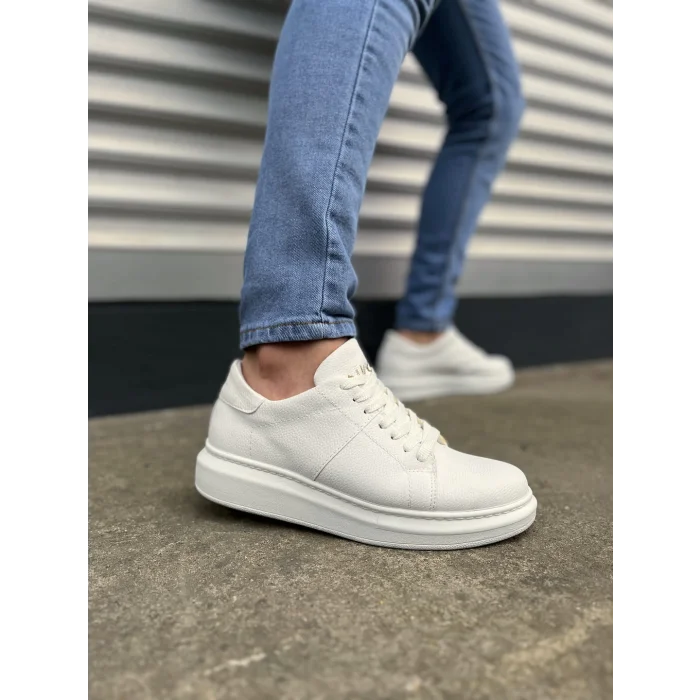 JY151 Boost Bağcıklı Cilt Erkek Günlük Sneaker Ayakkabı CBT - Beyaz