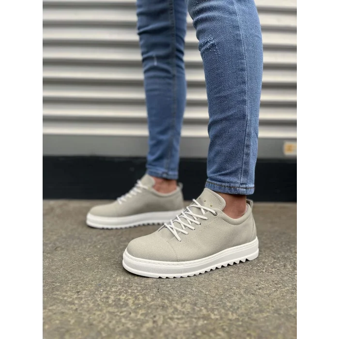 JY152 Cool Bağcıklı Süet Erkek Günlük Spor Klasik Ayakkabı SBT - Gri