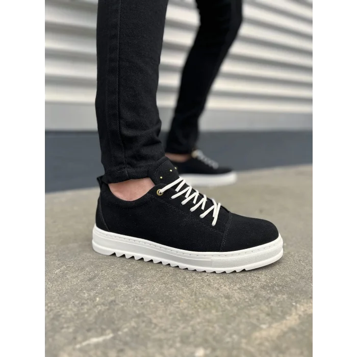 JY152 Cool Bağcıklı Süet Erkek Günlük Spor Klasik Ayakkabı SBT - Siyah