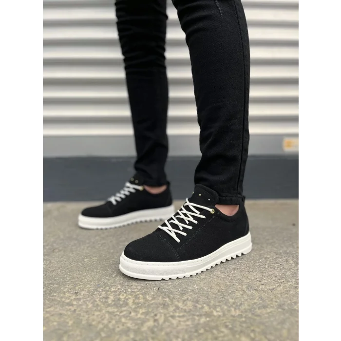 JY152 Cool Bağcıklı Süet Erkek Günlük Spor Klasik Ayakkabı SBT - Siyah