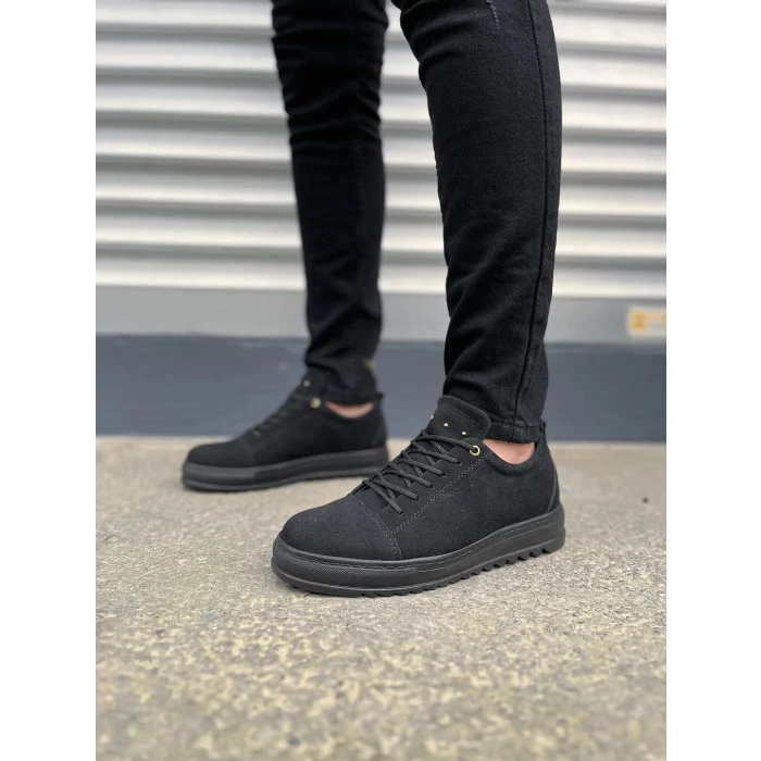 JY152 Cool Bağcıklı Süet Erkek Günlük Spor Klasik Ayakkabı SST - Siyah