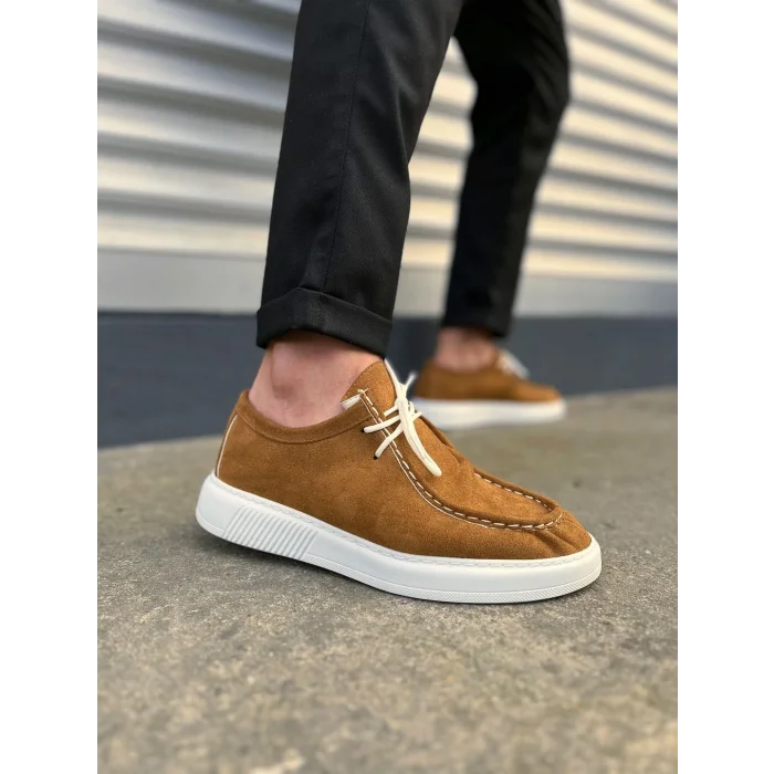 JY170 Tornado Bağcıklı Süet Erkek Günlük Spor Klasik Ayakkabı SBT - Taba