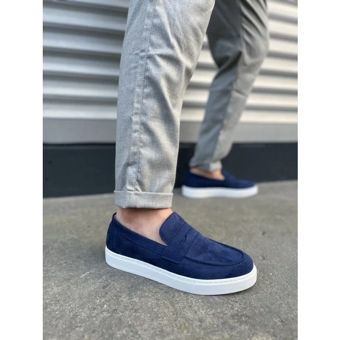 JY180 Estilo X Bağcıksız Süet Erkek Günlük Spor Klasik Ayakkabı SBT - Lacivert