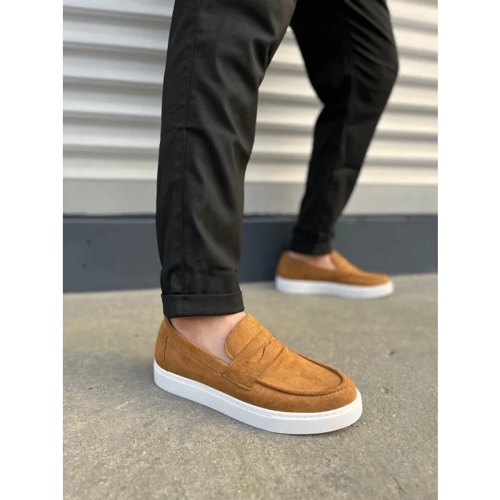 JY180 Estilo X Bağcıksız Süet Erkek Günlük Spor Klasik Ayakkabı SBT - Taba