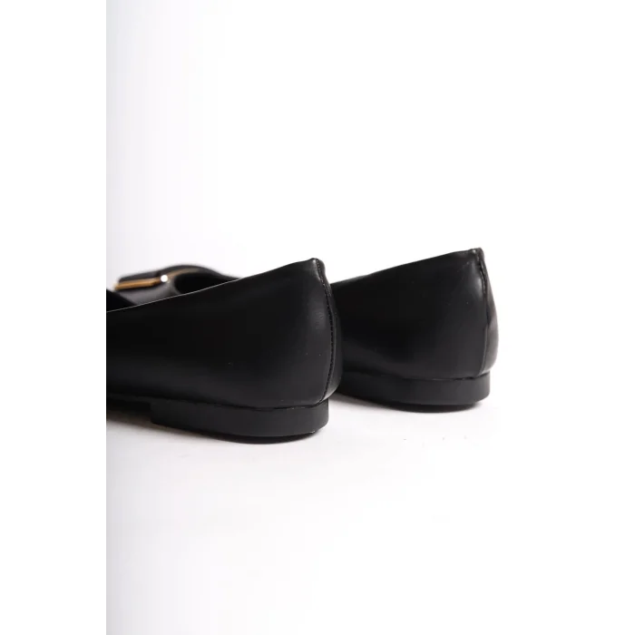 KAYLEE Bağcıksız Ortopedik Rahat Taban Toka Detaylı Kadın Babet Ayakkabı  ST - Siyah