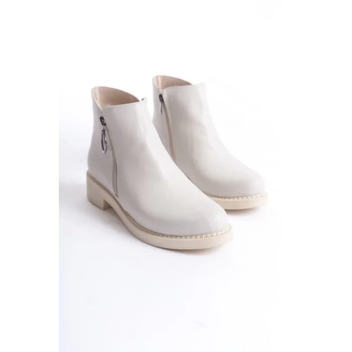MARGARET Fermuarlı Ortopedik Taban TopukluKadın Bot  KT - Krem