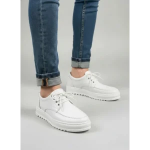 JY-T12x Arts Bağcıklı Cilt Erkek Günlük Spor Klasik Ayakkabı CBT - Beyaz