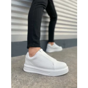 JY007 Alba Bağcıksız Cilt Erkek Günlük Sneaker Ayakkabı CBT Beyaz