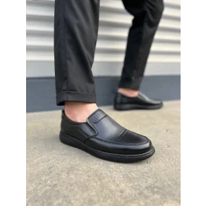 JY0410 Classique Bağcıksız Cilt Erkek Günlük Klasik Ayakkabı CST - Siyah
