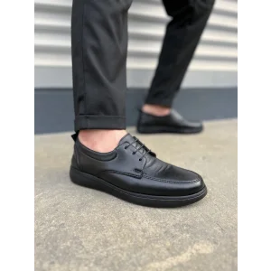 JY0510 Clasica Bağcıklı Cilt Erkek Günlük Klasik Ayakkabı CST - Siyah