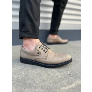 JY0610 Clasico Bağcıklı Cilt Erkek Günlük Klasik Ayakkabı CST - Gri