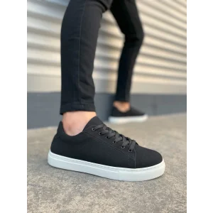 JY122 Mode Bağcıklı Süet Erkek Günlük Sneaker Ayakkabı SBT - Siyah