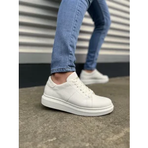 JY151 Boost Bağcıklı Cilt Erkek Günlük Sneaker Ayakkabı CBT - Beyaz