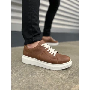 JY151 Boost Bağcıklı Cilt Erkek Günlük Sneaker Ayakkabı CBT - Taba