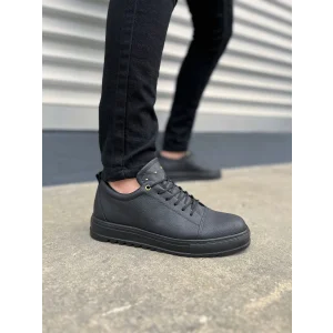 JY152 Cool Bağcıklı Cilt Erkek Günlük Spor Klasik Ayakkabı CST - Siyah