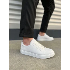 JY165 Elite Bağcıklı Cilt Erkek Günlük Sneaker Ayakkabı CBT - Beyaz