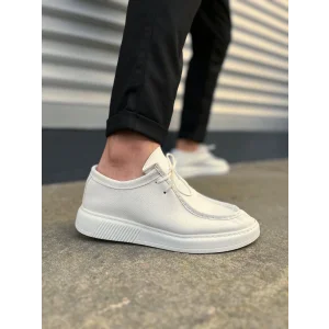 JY170 Tornado Bağcıklı Cilt Erkek Günlük Spor Klasik Ayakkabı CBT - Beyaz