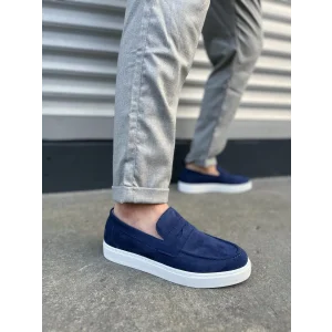 JY180 Estilo X Bağcıksız Süet Erkek Günlük Spor Klasik Ayakkabı SBT - Lacivert