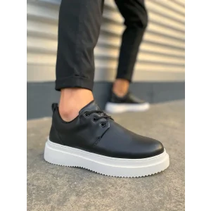 JYx03 Luxor Bağcıklı Cilt Erkek Günlük Spor Klasik Ayakkabı CBT - Siyah