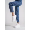 ALESSI Bağcıklı Ortopedik Taban Kadın Sneaker Spor Ayakkabı BT - Beyaz