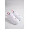 ALESSI Bağcıklı Ortopedik Taban Kadın Sneaker Spor Ayakkabı BT - Beyaz/Turuncu