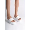 ALICE Düz Topuklu Kalın ve Ortopedik Taban Kadın Terlik BT - Beyaz