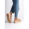 BELLA Lastikli Şerit Detaylı Ortopedik Taban Kadın Sandalet  TT - Ten