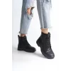 BLOOM Bağcıklı Fermuarlı Ortopedik TabanKadın Bot ST - Siyah