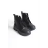 BLOOM Bağcıklı Fermuarlı Ortopedik TabanKadın Bot ST - Siyah